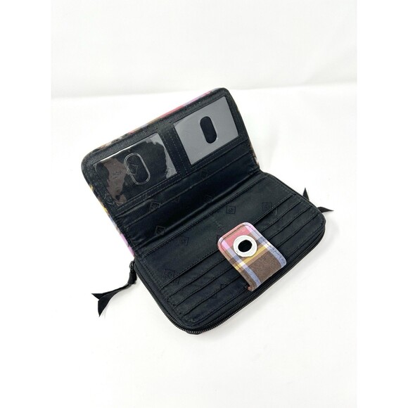 Vera Bradley RFID Turnlock and Zip Wallet Perfectly Plaid RARE Color Pink Brown - Picture 4 of 9